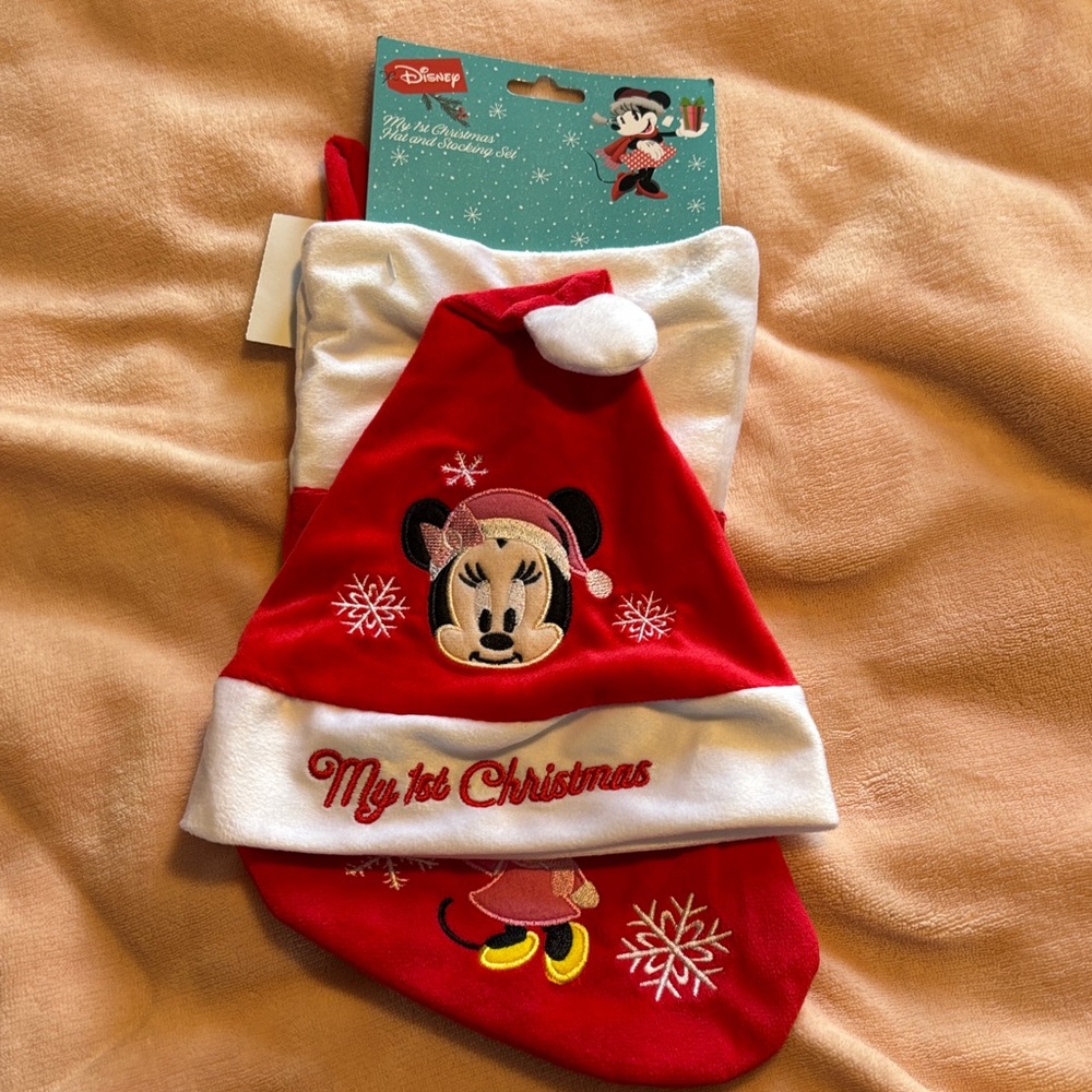 Disney Red and White Minnie Mouse Holiday Stocking